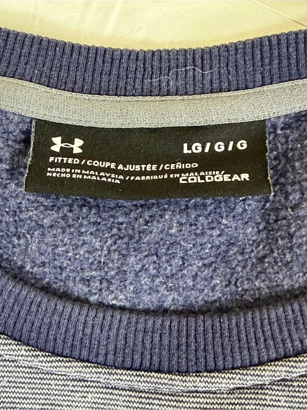 Under‎ Armour Men's Blue Heather Crewneck Sweatshirt with Dark Trim